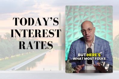 Washington DC real estate expert discussing today’s mortgage interest rates with overlay text highlighting current lending trends