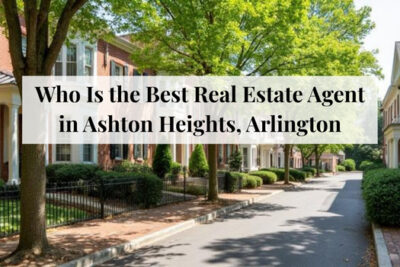 Residential street with classic homes in the Ashton Heights area of Arlington.