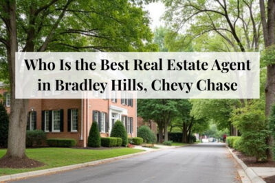 Real estate agent highlighting property features in Bradley Hills Chevy Chase.