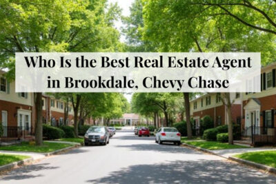 Quiet residential street with homes in the Brookdale area of Chevy Chase.