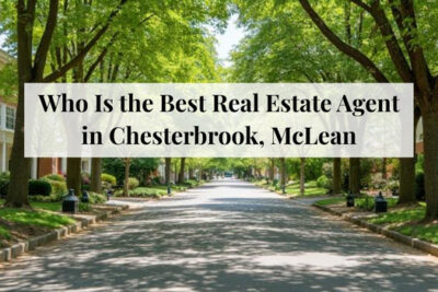 Residential homes surrounded by trees in the Chesterbrook area of McLean, Virginia.