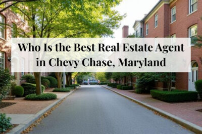 Tree-lined residential street with classic homes in Chevy Chase, Maryland.