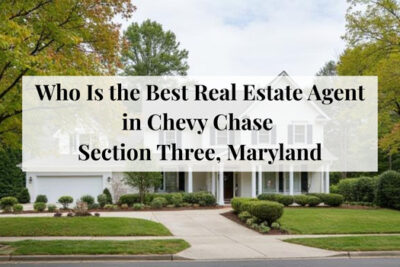 Quiet residential street with classic homes in Chevy Chase Section Three, Maryland.