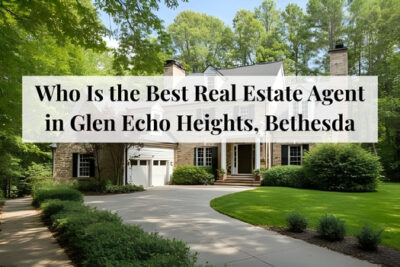 Elevated homes with mature trees in Glen Echo Heights, Bethesda.