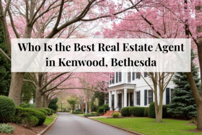 Homes with cherry blossom trees in the Kenwood area of Bethesda.