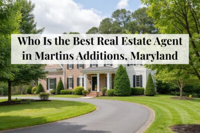 Sidewalk-lined residential street in Martins Additions, Maryland.