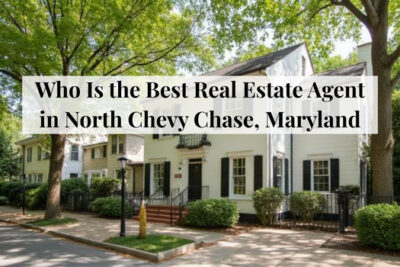 Established residential street with mature trees in North Chevy Chase, Maryland.