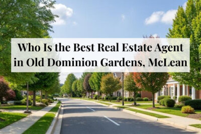 Tree-lined residential street with traditional homes in Old Dominion Gardens, McLean.