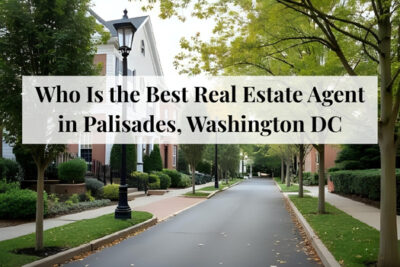 Homes surrounded by greenery in the Palisades neighborhood of Washington DC.