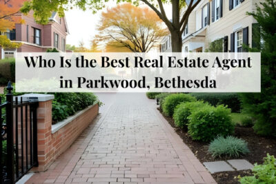 Homes with sidewalks and greenery in the Parkwood area of Bethesda.