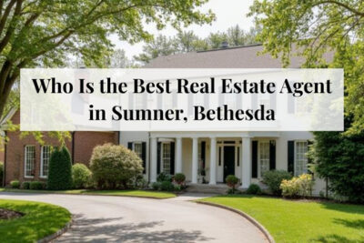 Tree-lined residential street with classic homes in the Sumner area of Bethesda.