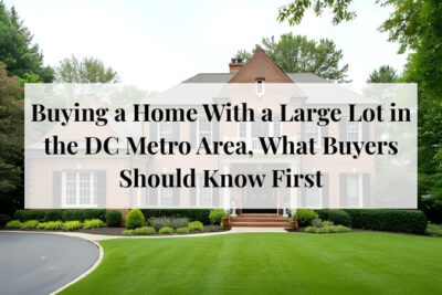 Single-family home with a large lot and mature trees in the DC metro area