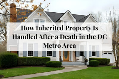 Concept image representing inherited property after a death in the DC metro area