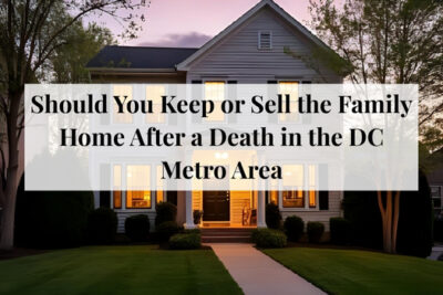 Visual representing the decision to keep or sell a family home after a death