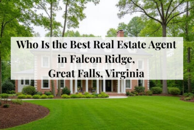 Upscale homes with landscaped grounds in Falcon Ridge, Great Falls, Virginia.