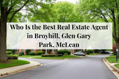 Residential street with mid-century style homes in Glen Gary Park, McLean.