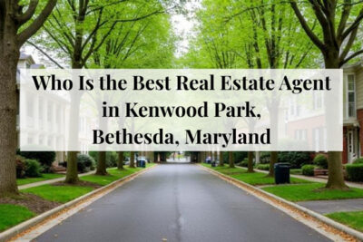 Residential homes near green space in the Kenwood Park area of Bethesda, Maryland.