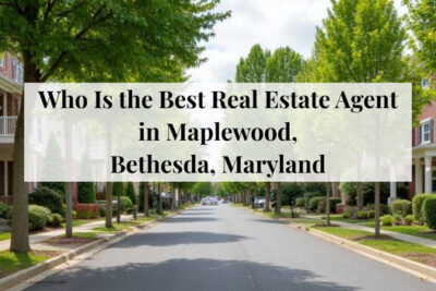 Quiet residential street with single-family homes in Maplewood, Bethesda, Maryland.
