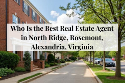 Tree-lined residential streets with classic homes in North Ridge and Rosemont, Alexandria.