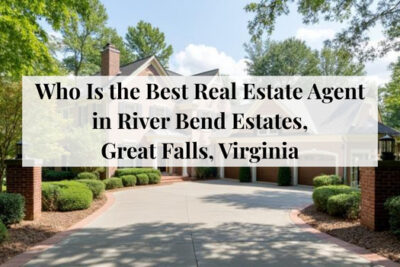 Estate-style homes along a wooded street in River Bend Estates, Great Falls, Virginia.