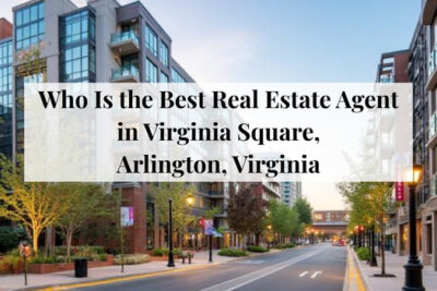 Modern condos and residential buildings near the Virginia Square Metro station in Arlington, Virginia.