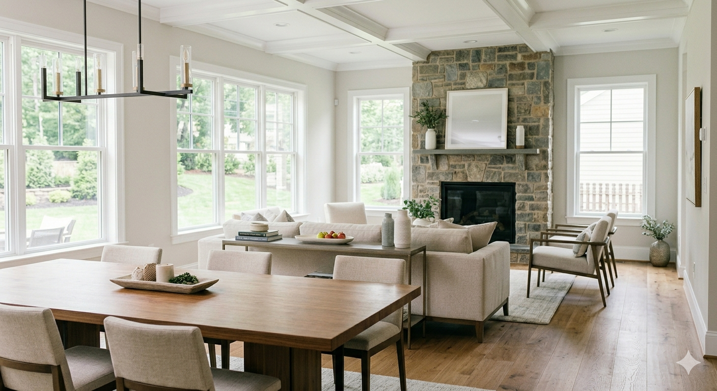 Staged luxury home in Washington DC with real estate marketing presentation