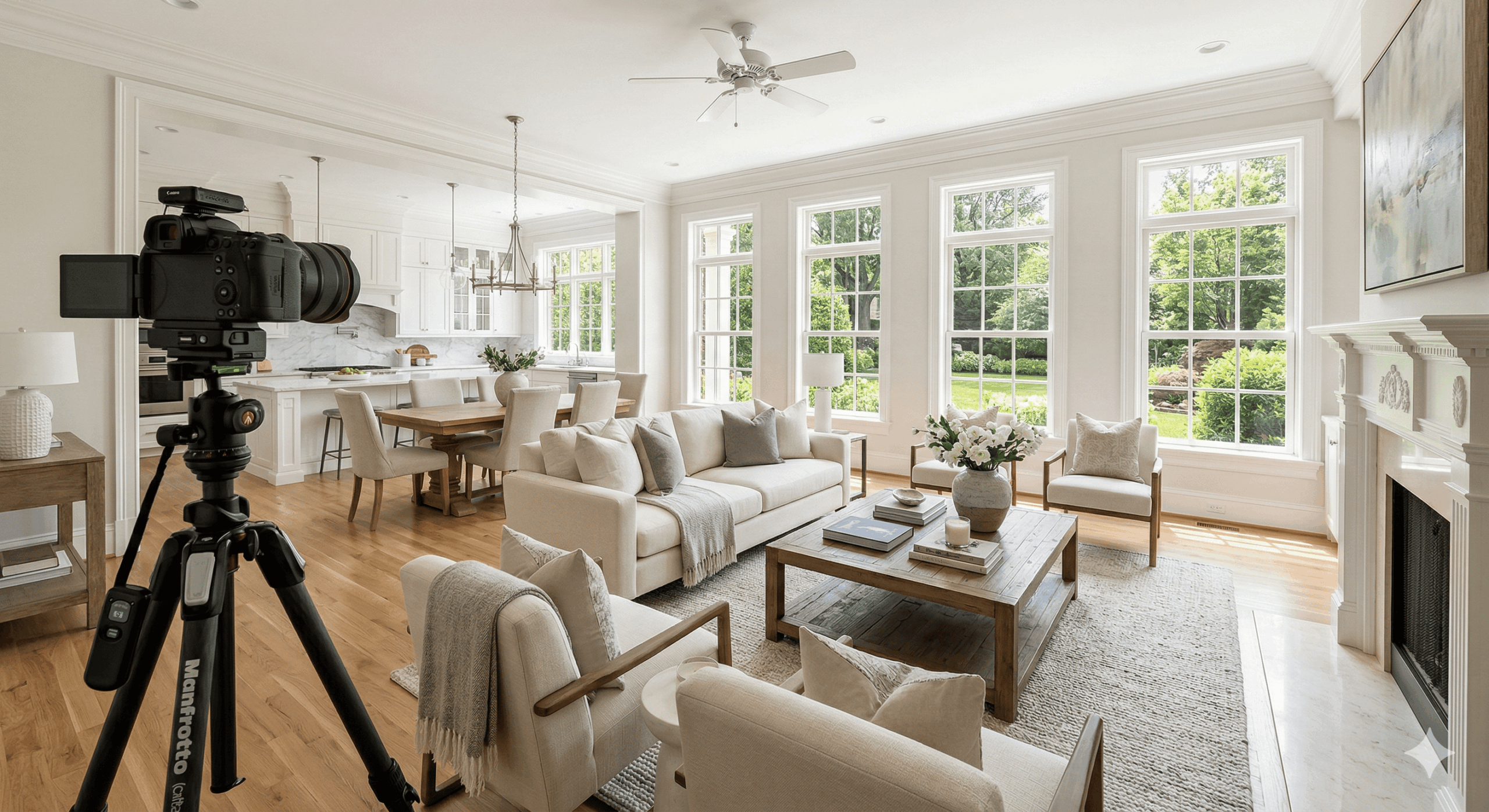 Luxury staged home in DC metro area prepared for real estate listing photography