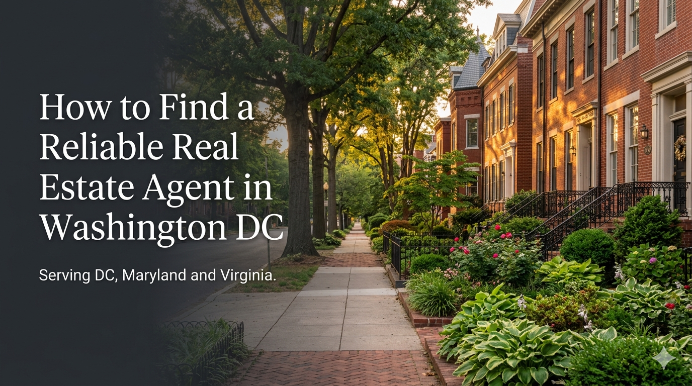 Tree-lined brick row home street in Washington DC representing trusted local real estate expertise across DC, Maryland, and Virginia
