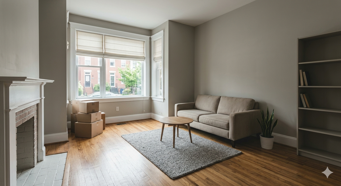 DC area row home interior representing sale of marital home at a loss during divorce in Washington DC