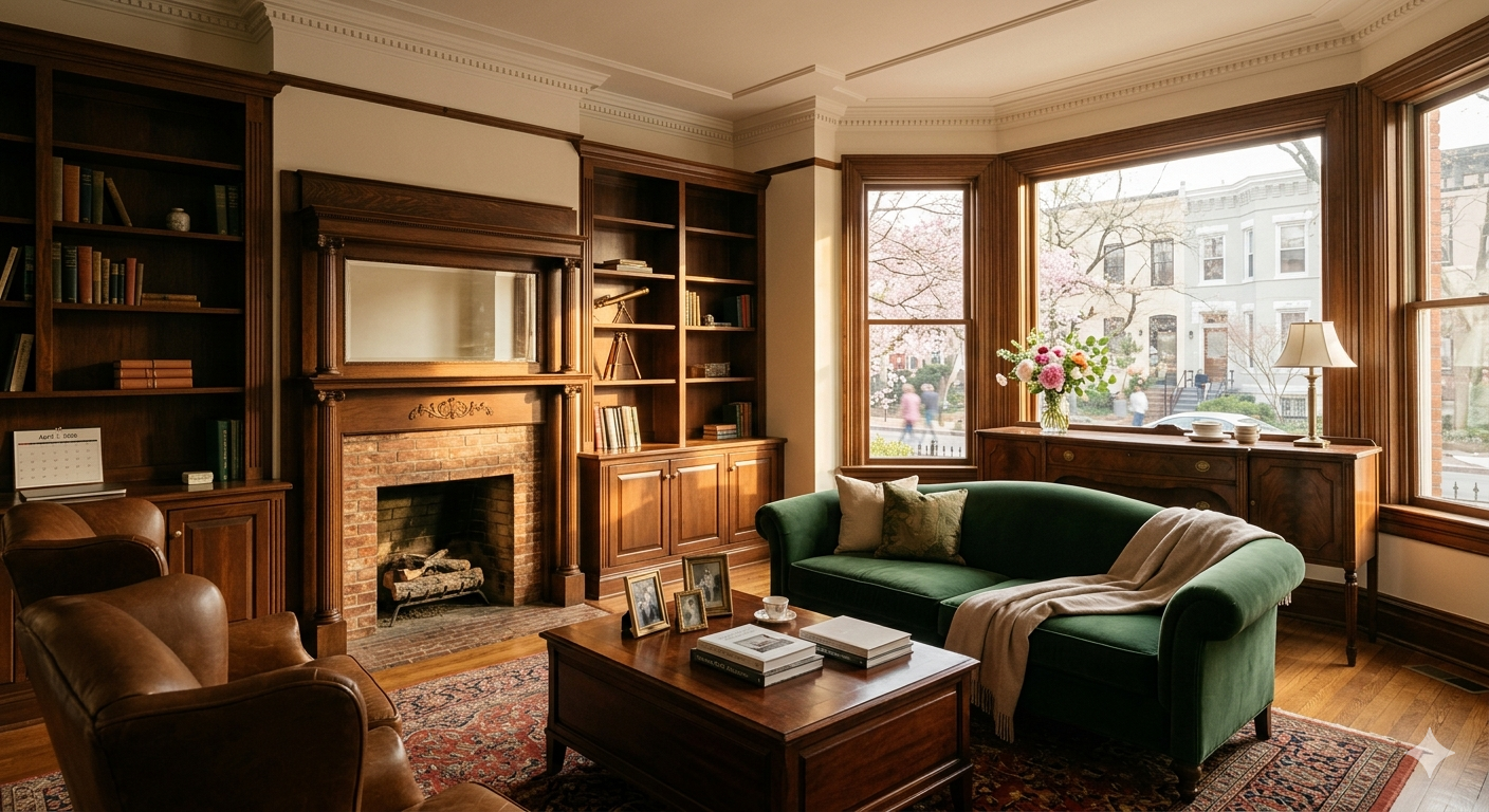 Warm family home interior representing downsizing after kids move out in Washington DC, Maryland, and Virginia with Matt Cheney Compass Real Estate