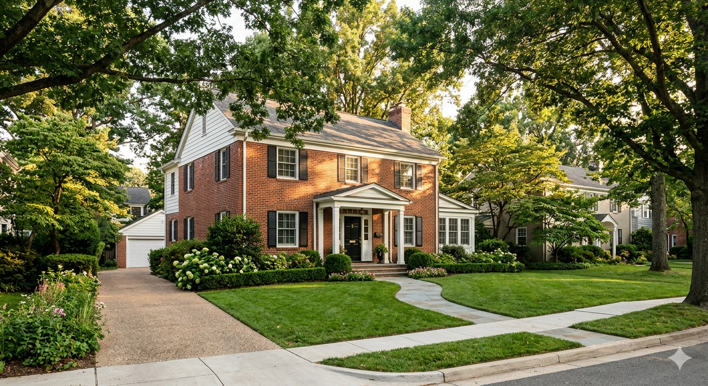 Established well-maintained family home in a mature DC metro area neighborhood representing retirement housing decisions