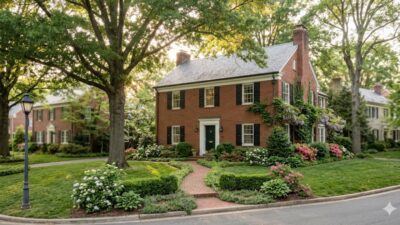 Well-kept Colonial home with mature landscaping in a DC metro area suburb