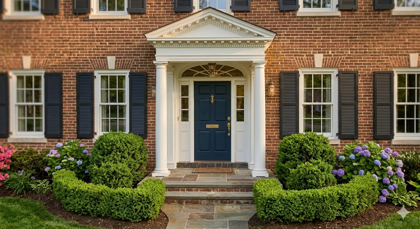 Close-up exterior detail of a classic brick home in the DC metro area representing the importance of home inspections for first-time buyers in Washington DC Maryland and Virginia