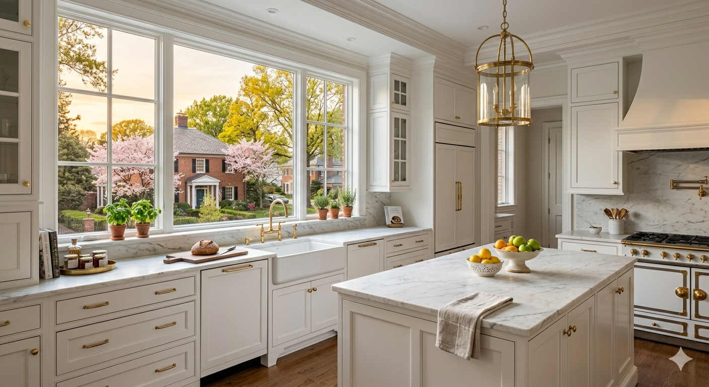 Staged high-end kitchen inside a DC metro home reflecting the connection between home presentation and accurate pricing strategy for sellers in 2026