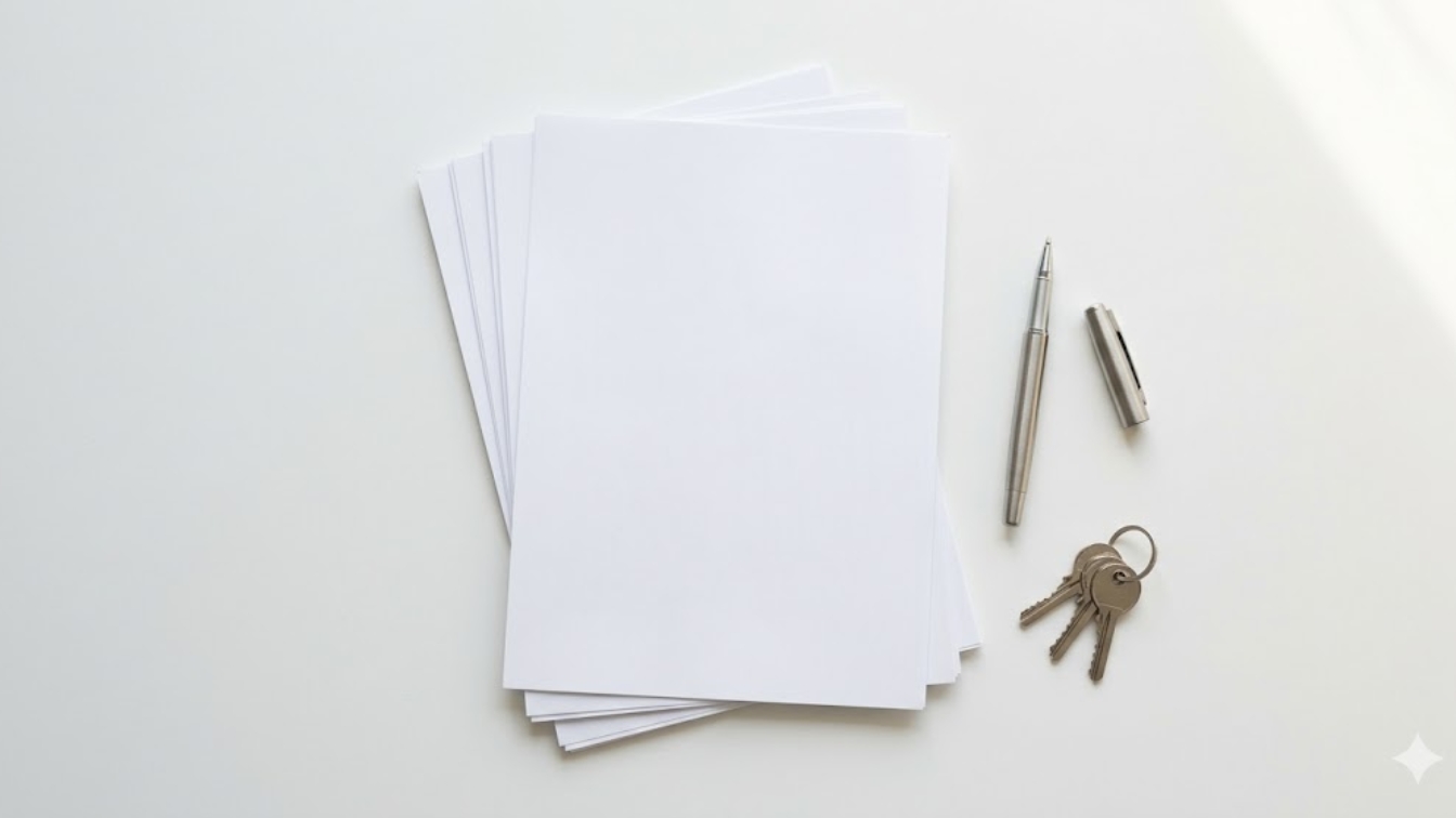 Settlement table with documents and house keys representing home purchase closing in DC area