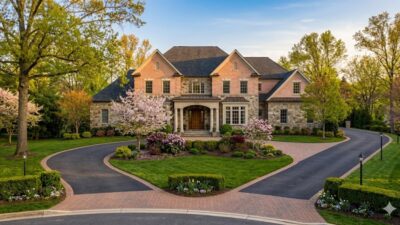 Large luxury Colonial home on a tree-lined lot in Bethesda Maryland for sale