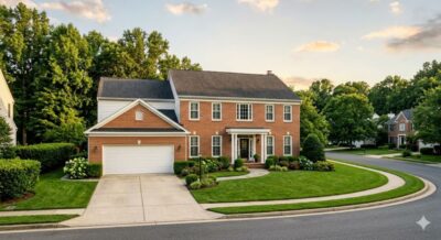 Colonial single-family home with attached garage in a Washington DC metro suburb for move-up buyers