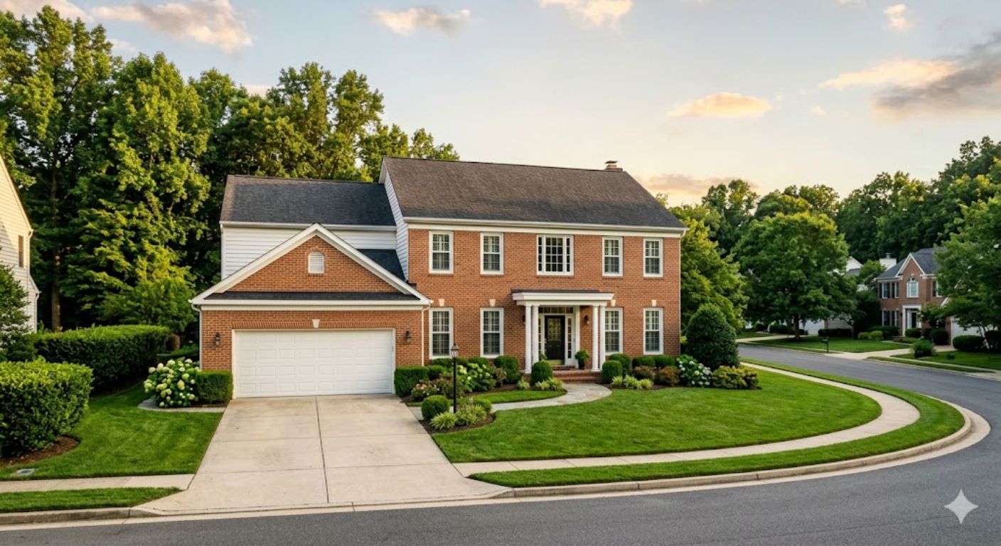 Colonial single-family home with attached garage in a Washington DC metro suburb for move-up buyers